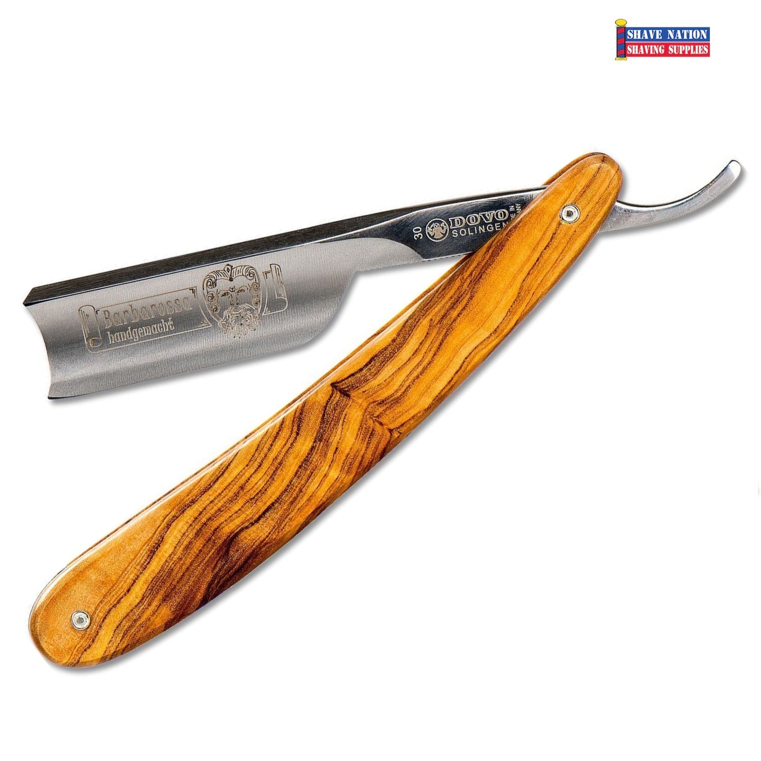 Dovo Barbarossa 5/8 Short Blade Spanish Point Straight Razor Olivewood ...