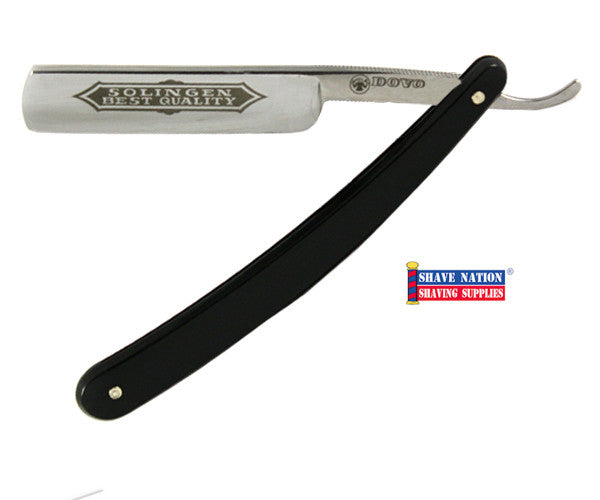 Dovo Straight Razor 5/8 Half Hollow Blade Black Acrylic Handles