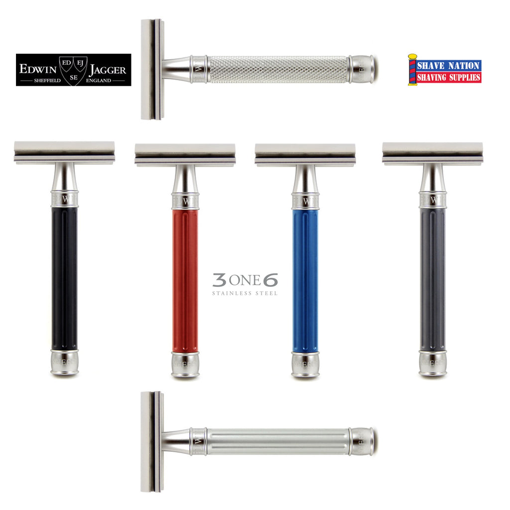 3ONE6 Edwin Jagger Stainless Steel Closed Comb Safety Razor