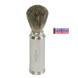 Edwin Jagger Nickel Plated Pure Badger Travel Brush
