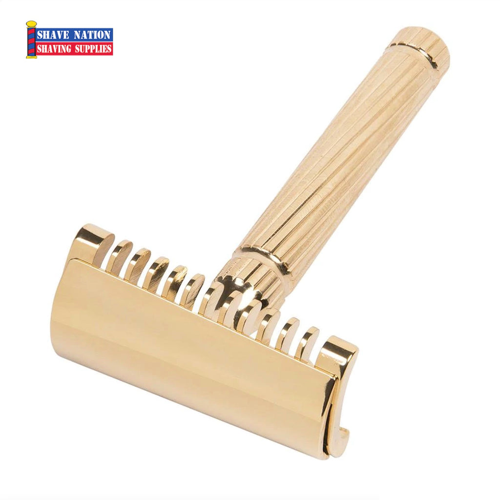 Fatip il Piccolo Storto Gold Open Comb Slant Bar Safety Razor