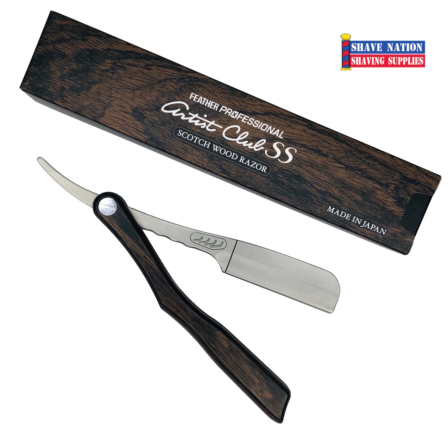 Feather Artist Club Folding Razor - Scotch Wood | Shave Nation Shaving ...