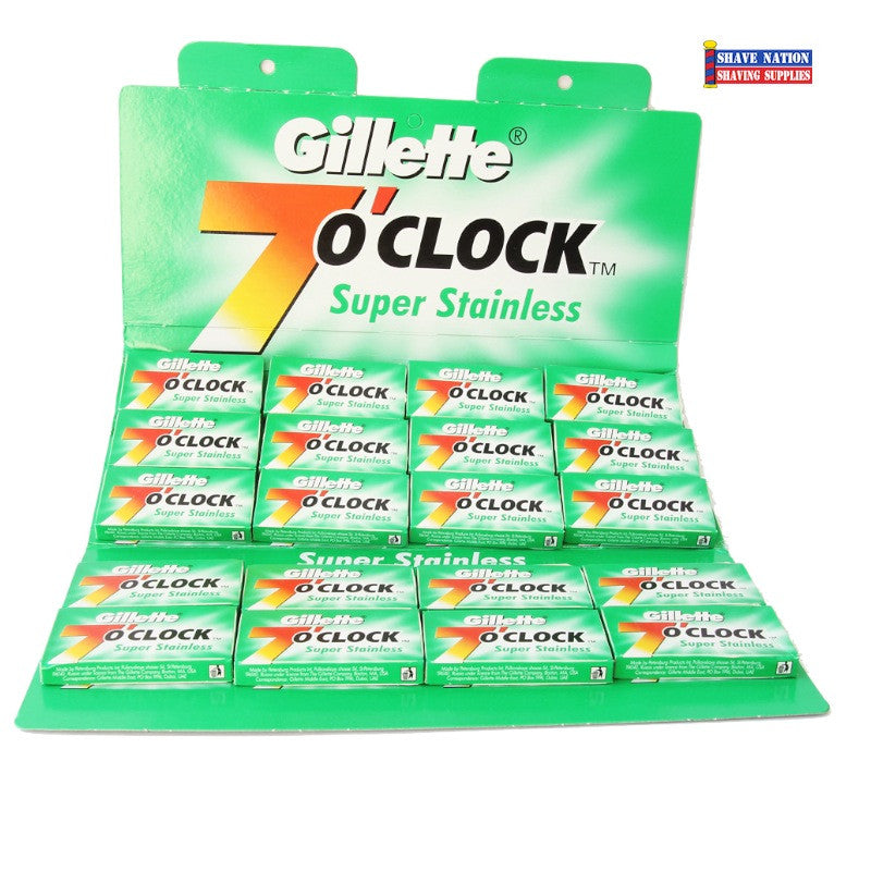 Gillette 7 OClock DE Blades GREEN 100ct