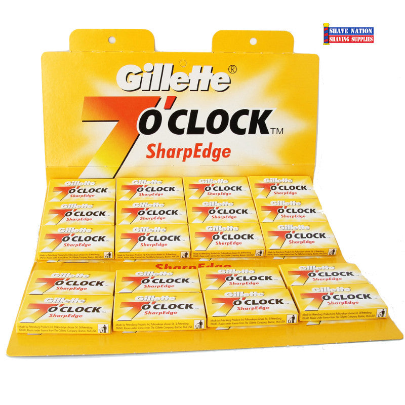 Gillette 7 OClock DE Blades YELLOW 100ct