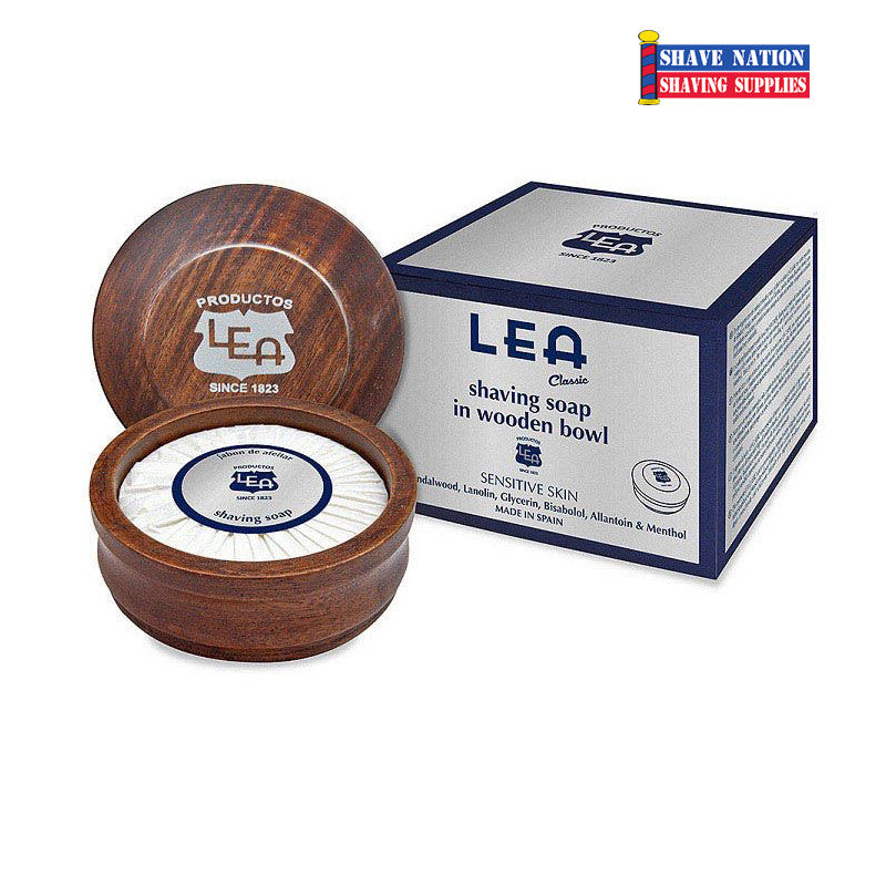 LEA Classic Shaving Soap in Elegant Wooden Bowl