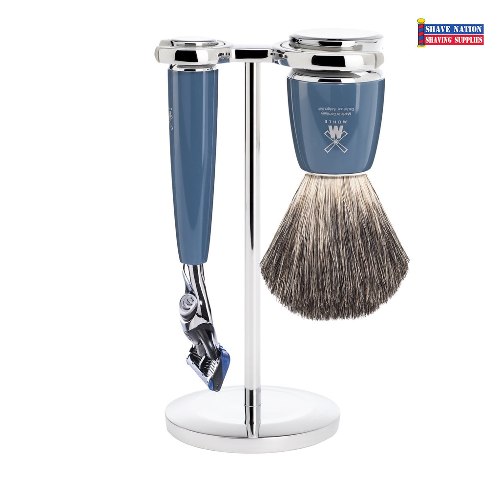 Muhle RYTMO Petrol Blue 3 Pc Fusion Razor Set