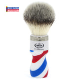 Omega Hi-Brush with Synthetic Bristles and Barber Pole Handle