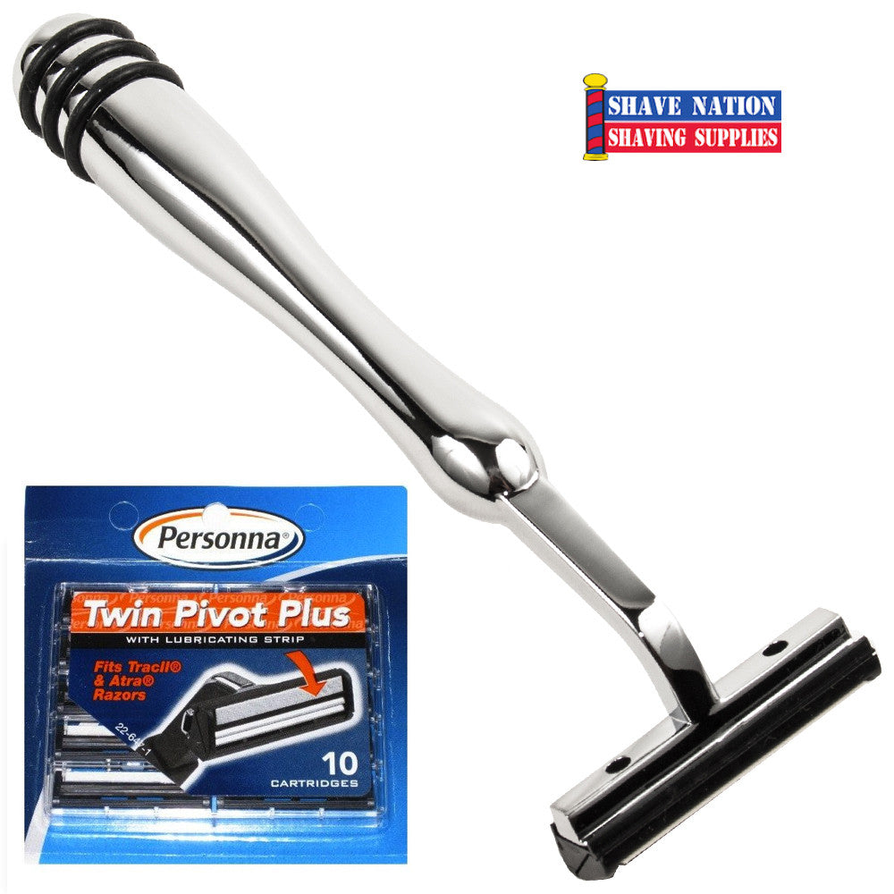 Taconic Twin Blade Trac II Cartridge Razor with 10 Free Blades