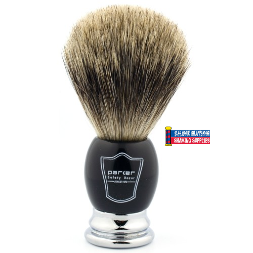 Parker Pure Badger Brush Black-Chrome