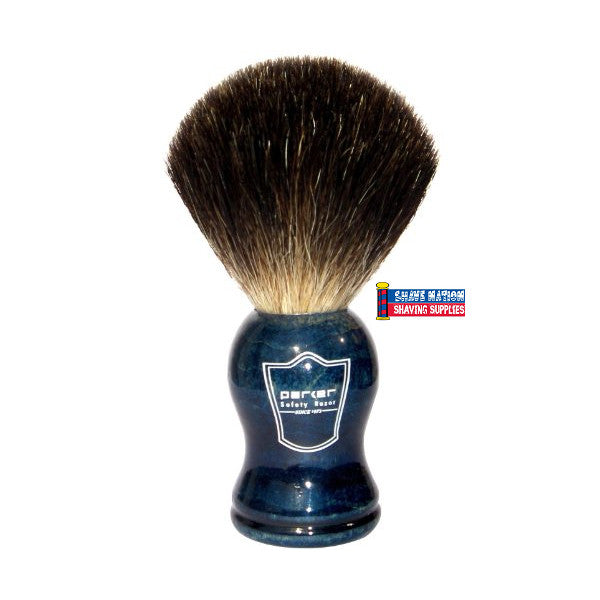 Parker Black Badger Brush Blue Handle