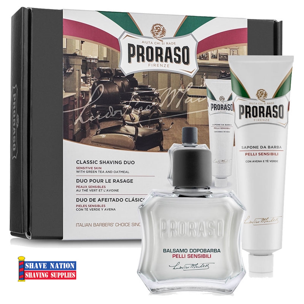 Proraso Classic Shaving Duo for Sensitive Skin - Shave Cream-After Shave Balm