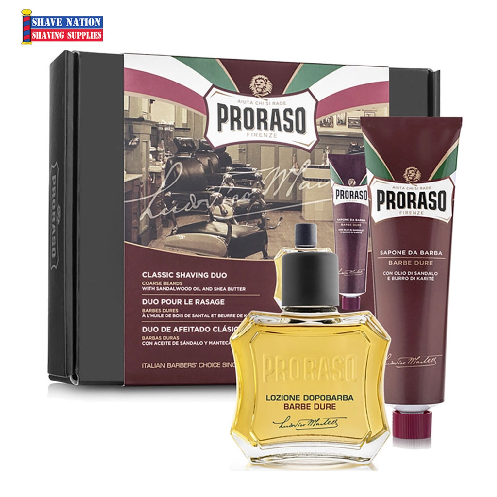 Proraso Classic Shaving Duo for Coarse Beards - Shave Cream-After Shave Lotion