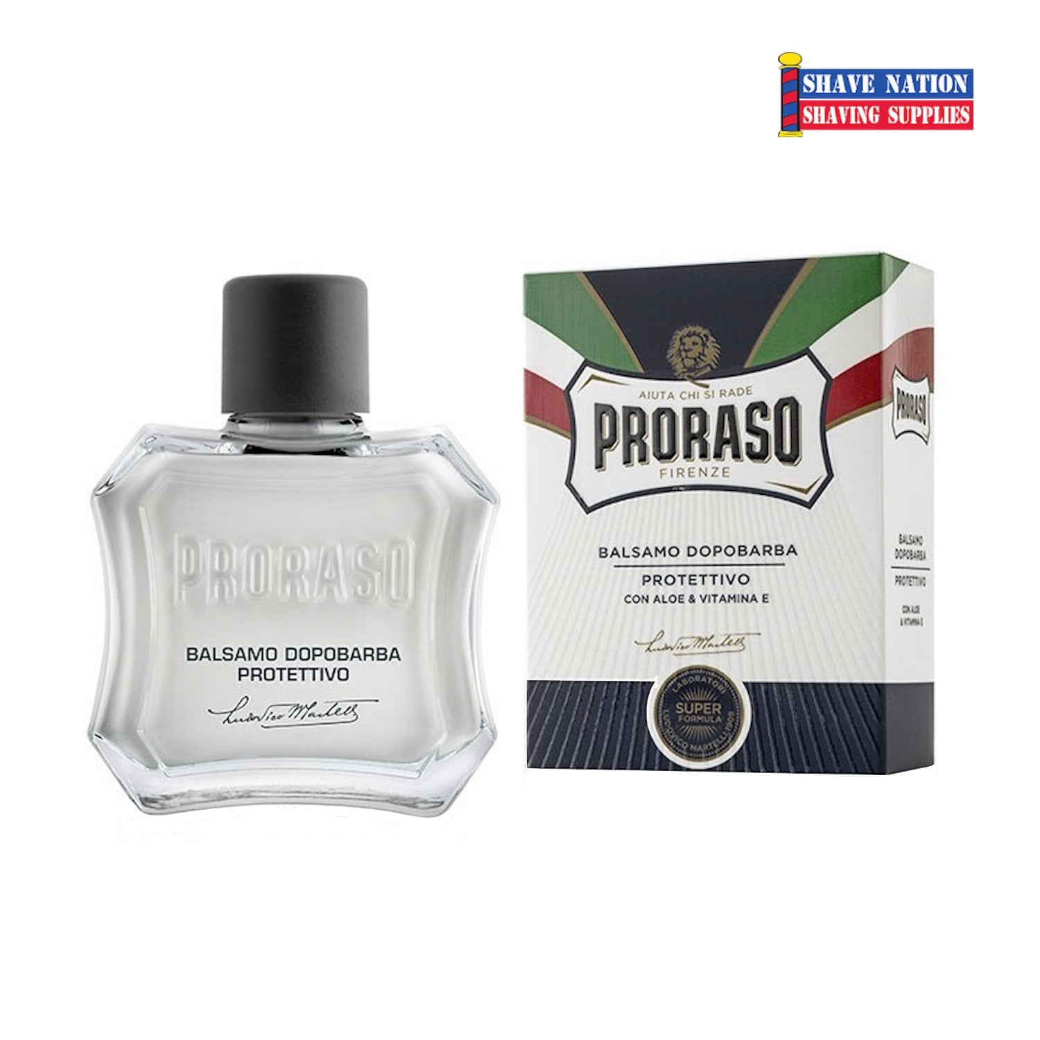 Proraso Aftershave Balm Aloe and Vitamin E-Blue New Bottle!