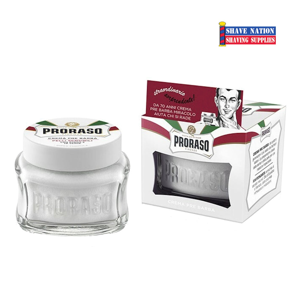 New Jar! Proraso Preshave Cream-Sensitive-White