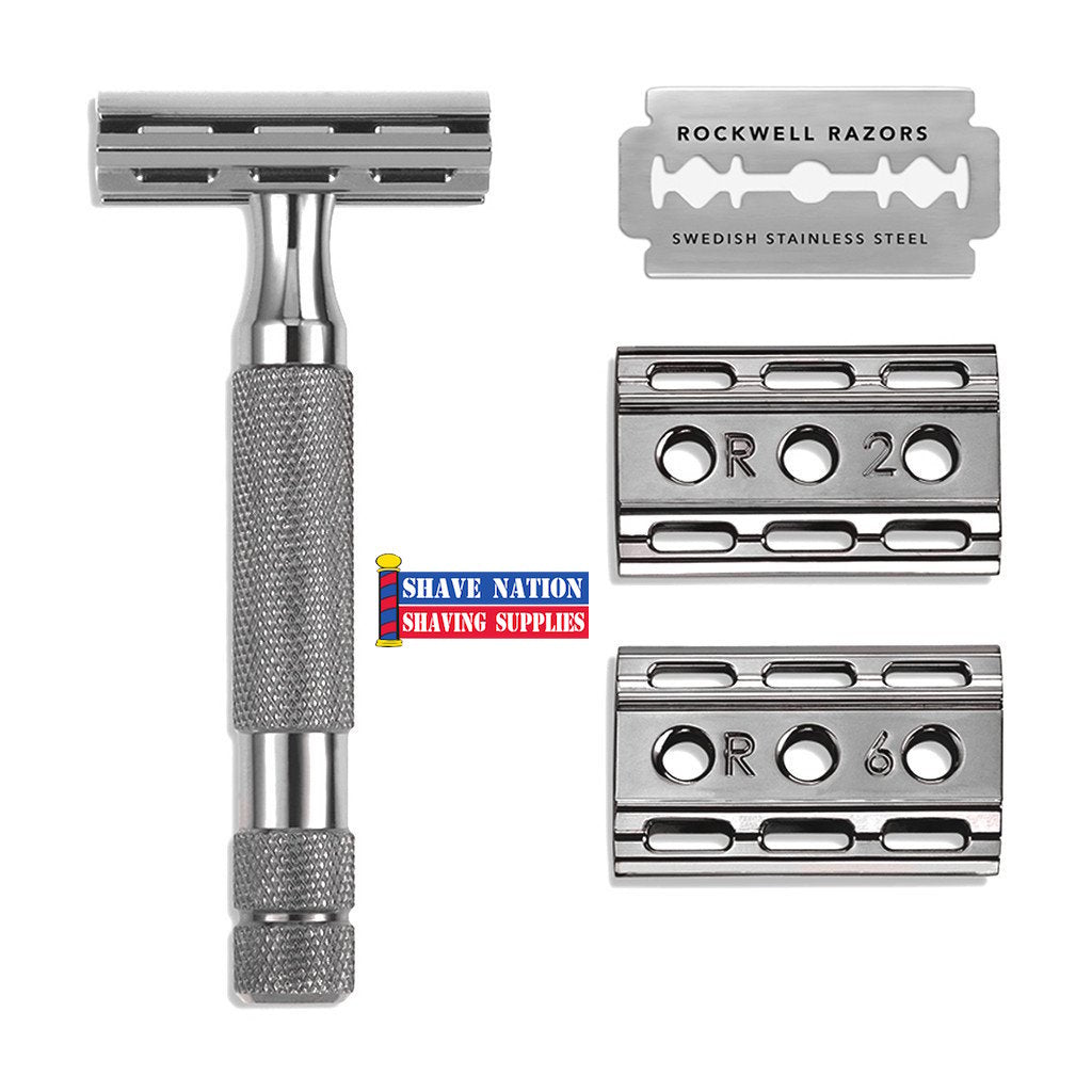 Rockwell 6C White Chrome Adjustable Safety Razor