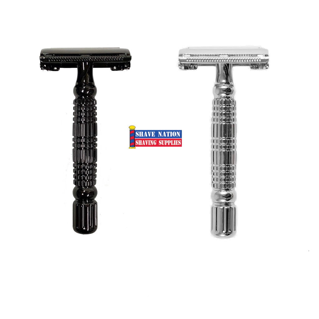 Rockwell R1 Butterfly Safety Razor Gun Metal or White Chrome