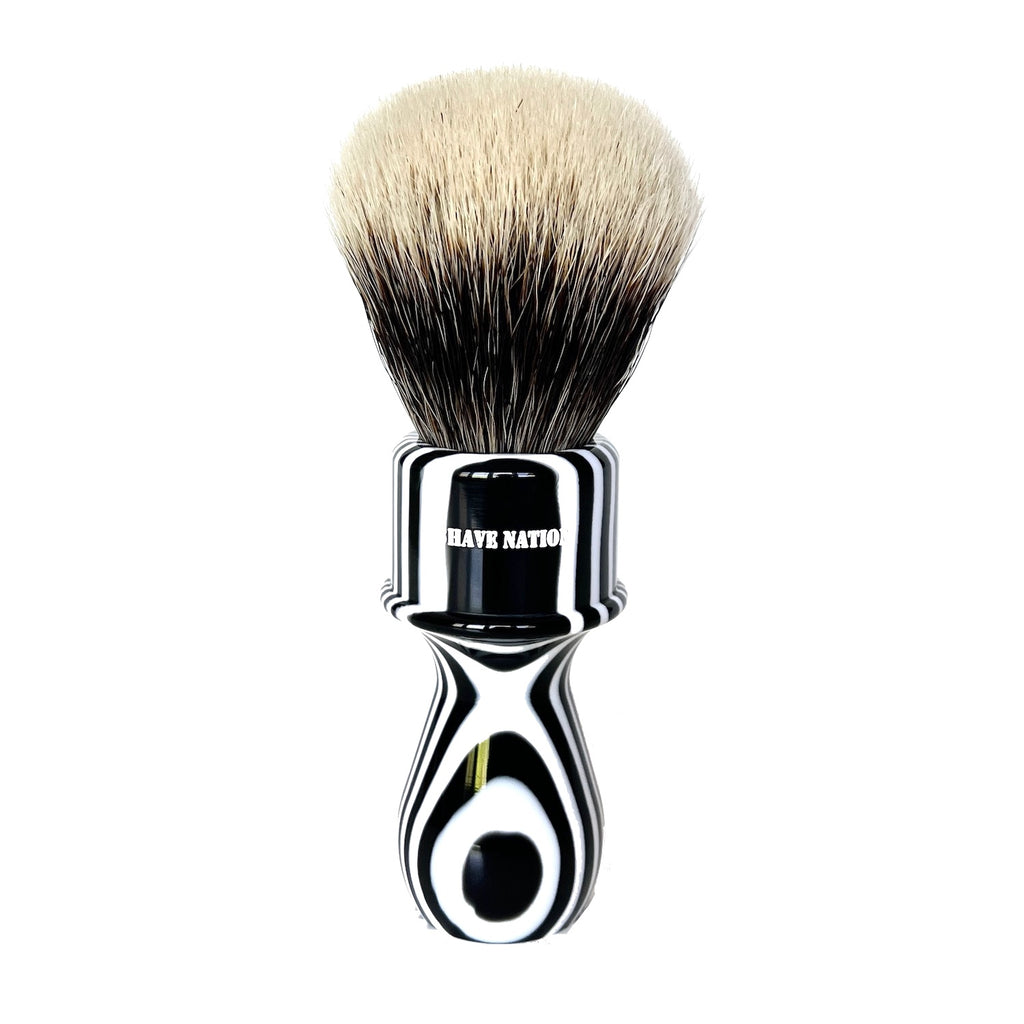 Shave Nation Finest Badger Zebra Resin Handle Brush
