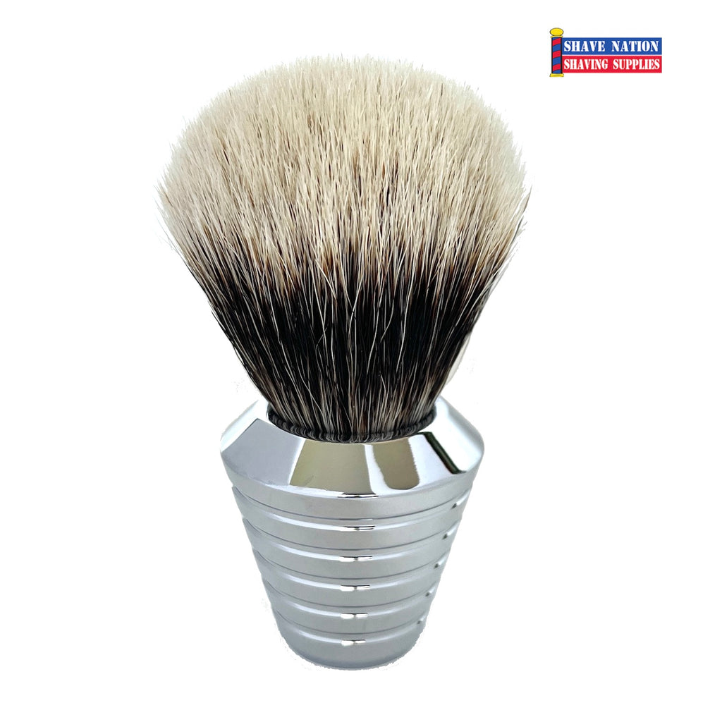 Shave Nation Finest Badger Beehive Chrome Handle Brush