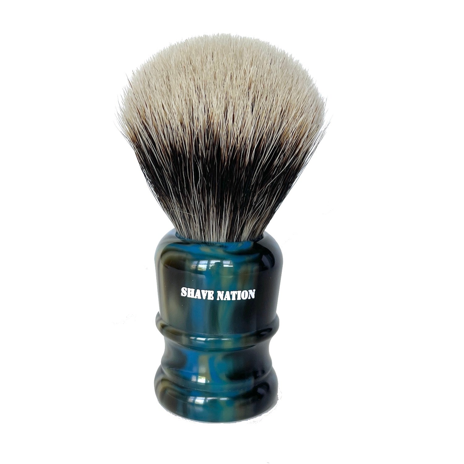 Shave Nation Faux Lapis Stone Resin Handle Finest Badger Brush