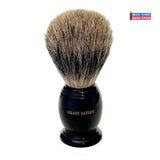 Shave Nation Polished Black Handle Pure Badger Brush