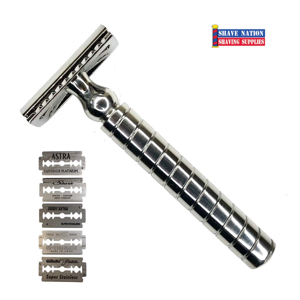 Small Circle Razor Shave Nation Circle Swirl Closed Comb Safety Razor with Blades | Shave ...