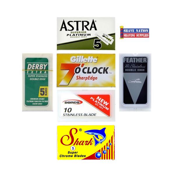 6 Pack DE Blade Sampler 35 Blades