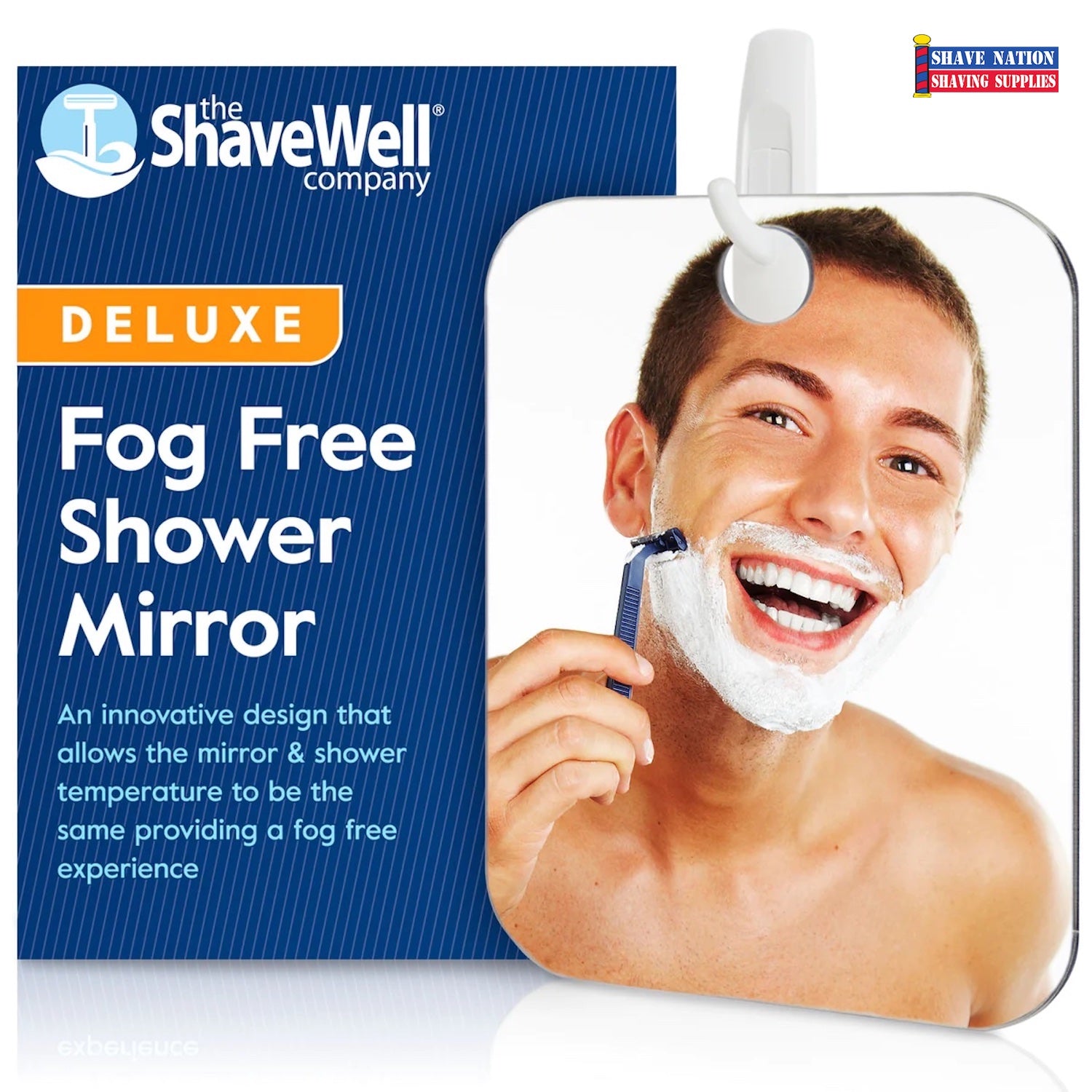 The Shave Well Company Unbreakable Camping Mirror, Fog-Free Shower Mirror,  Backpack Approved 