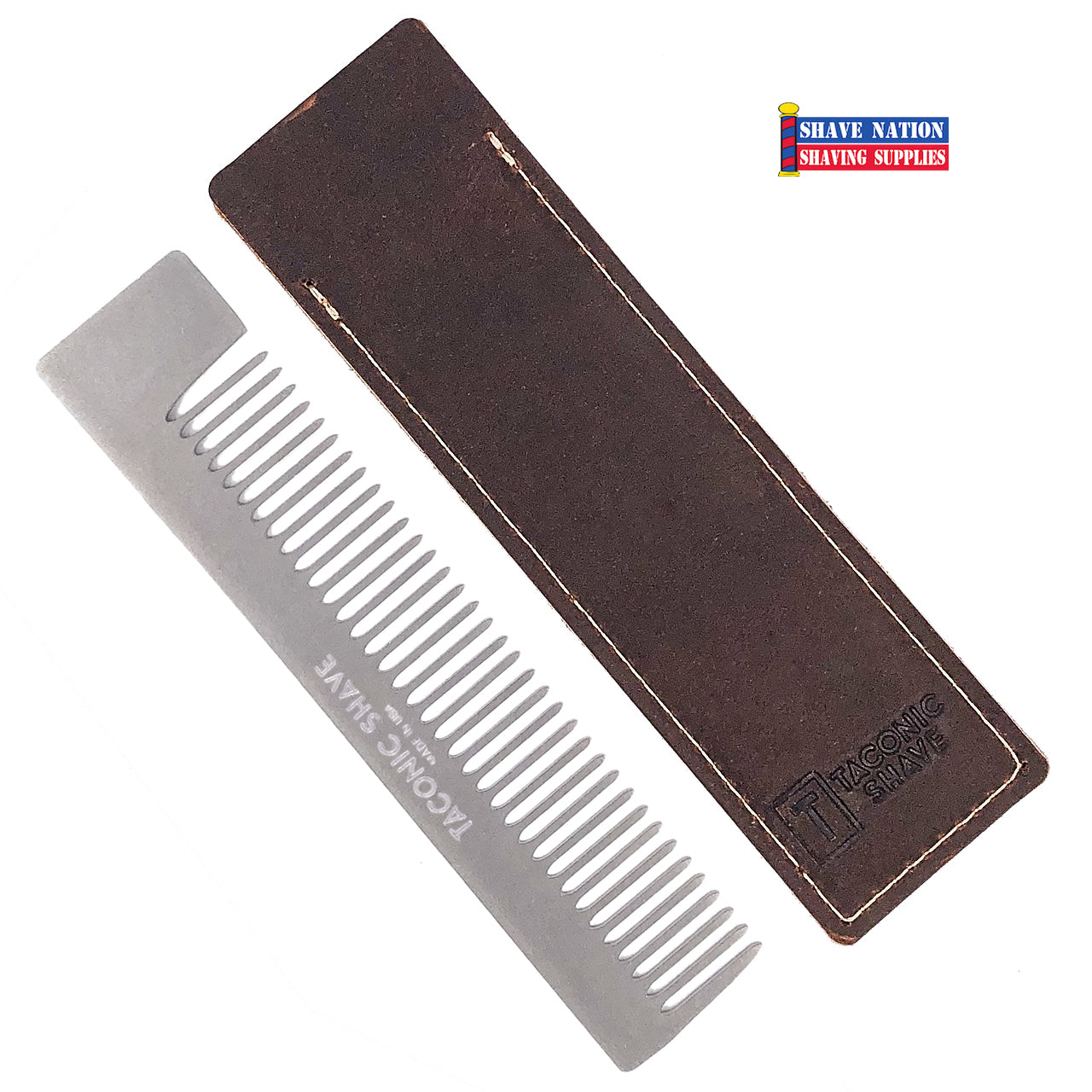 Taconic Stainless Steel Pocket Comb and Sheath
