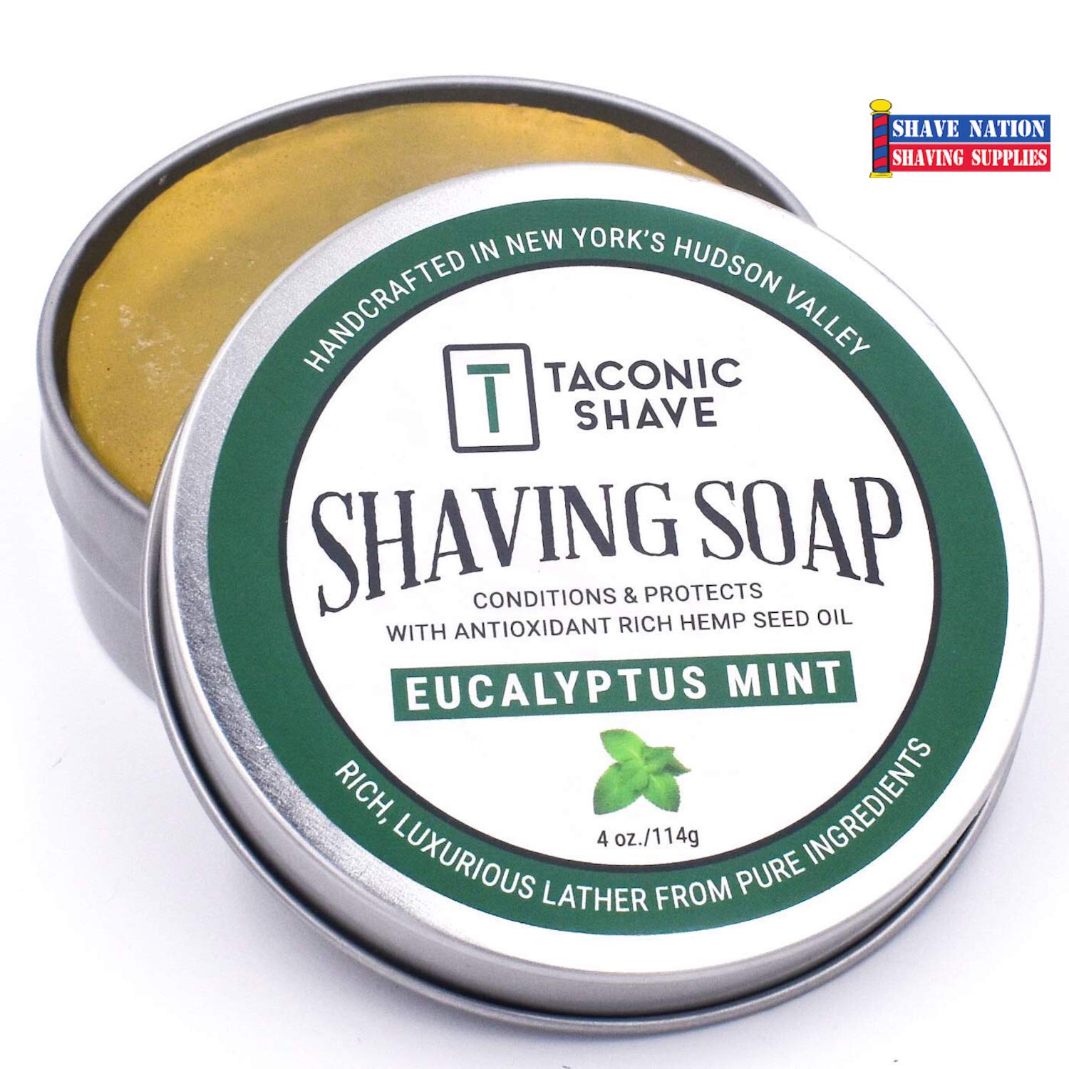 Taconic Eucalyptus Mint Shaving Soap Tin