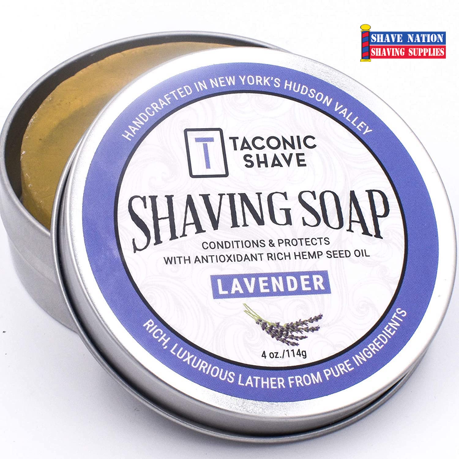 Taconic Lavender Shaving Soap Tin