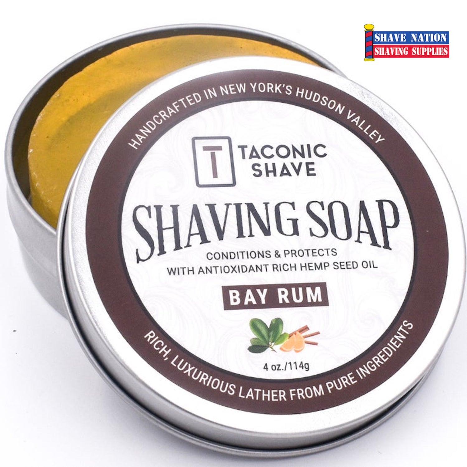 Taconic Bay Rum Shaving Soap Tin