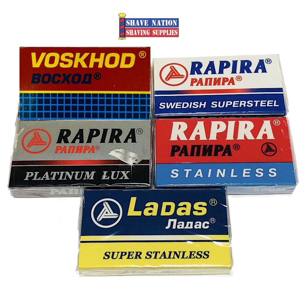 The Russian DE Double Edge Razor Blade Sampler Pack | Shave Nation ...