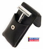 Timor 3-Piece Closed Comb Safety Razor with Travel Pouch and Blades