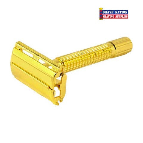 Timor Butterfly Safety Razor Shiny Gold Plated