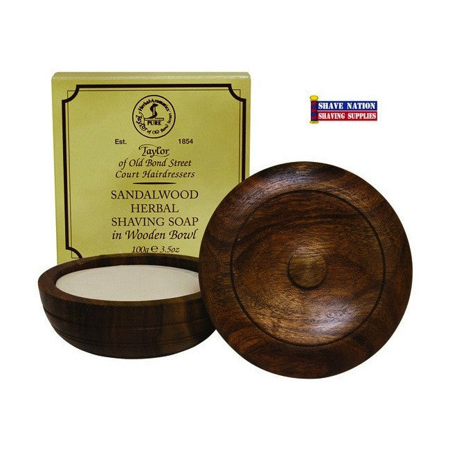 Taylor of Old Bond Street Shaving Soap in Wood Bowl Sandalwood