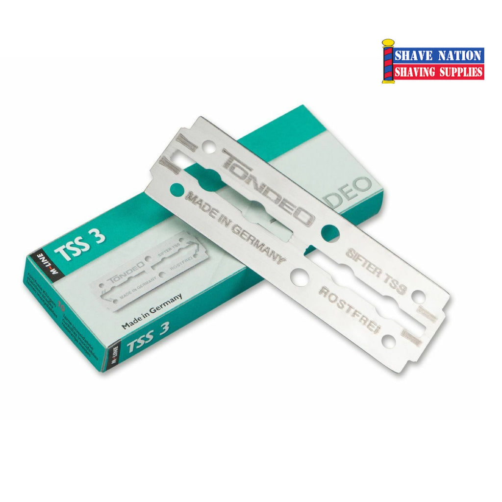 Tondeo TSS-3 Barber Shavette Razor Blades-LONG (For Dovo)