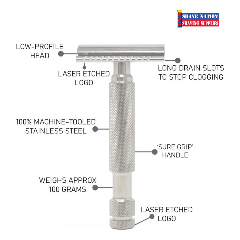 Alpha Outlaw Closed Comb Stainless Steel Safety Razor
