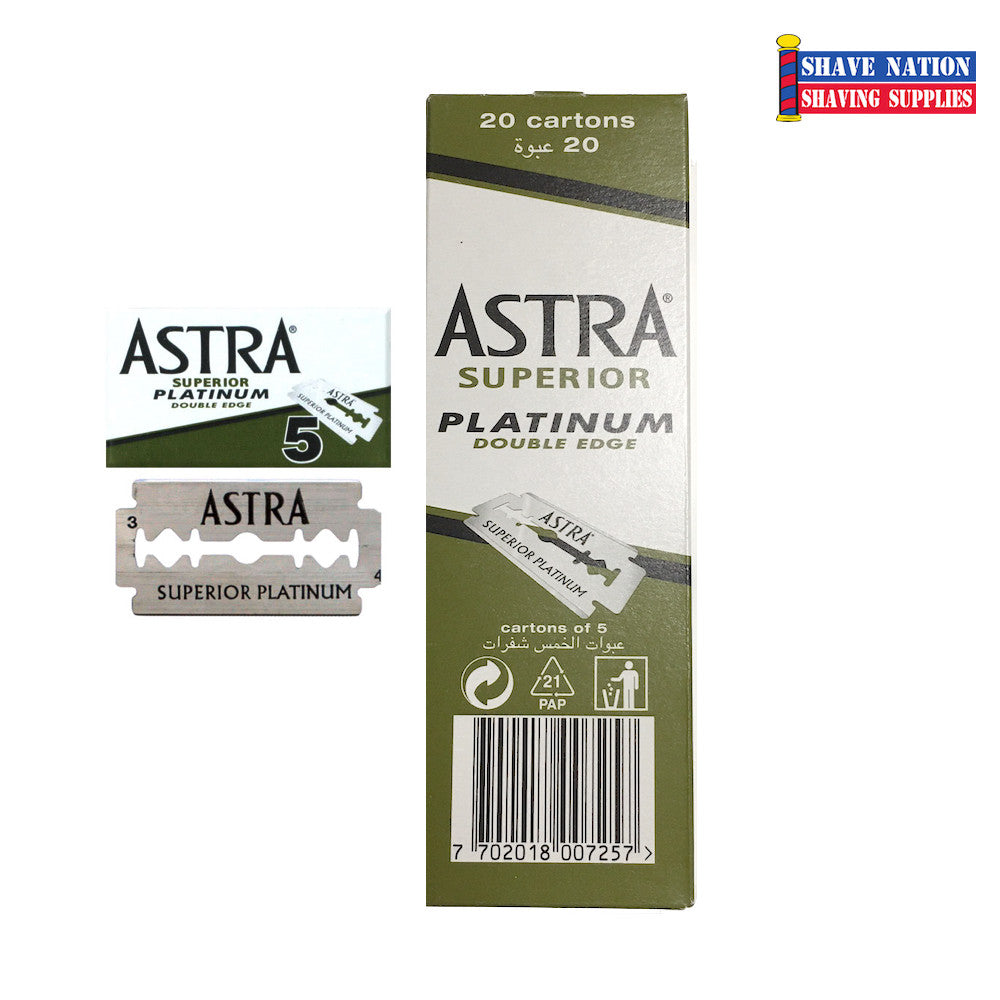 Astra Platinum DE Safety Razor Blades 100 Green Bulk Shave Nation astra-platinum-de-safety-razor-blades-100-green-bulk-shave-nation
