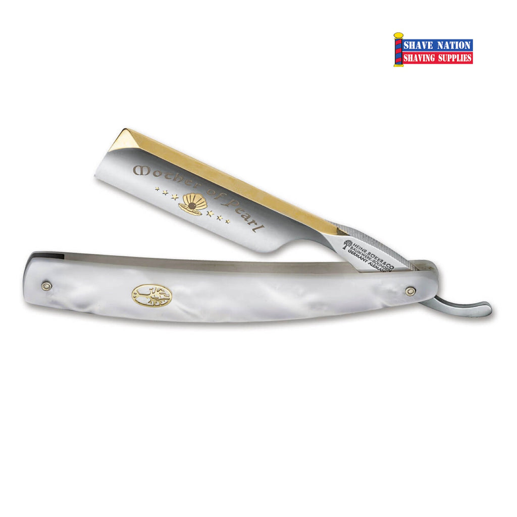 Boker Mother of Pearl 6/8 Straight Razor French Point