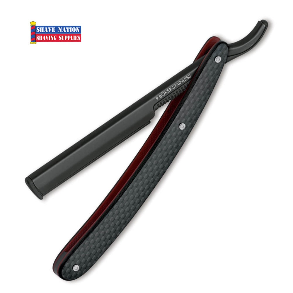 Boker Barberette Shavette Razor Black & Red