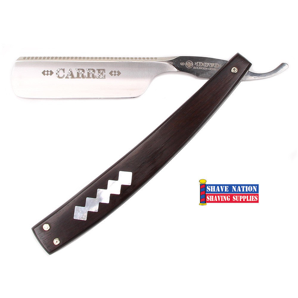 Dovo Straight Razor 6/8 Blade Grenadille Wood with Pearl Inlay