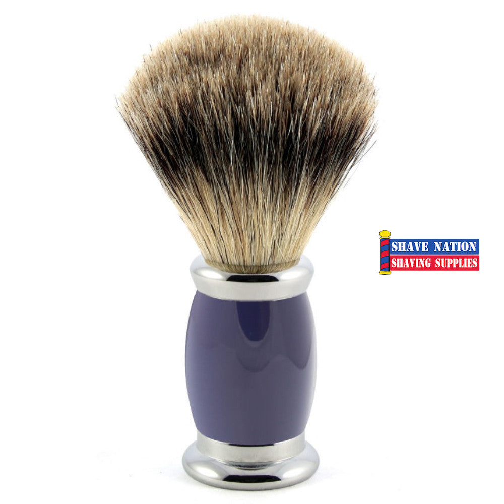 Edwin Jagger Best Badger Shaving Brush Bulbous Blue Handle