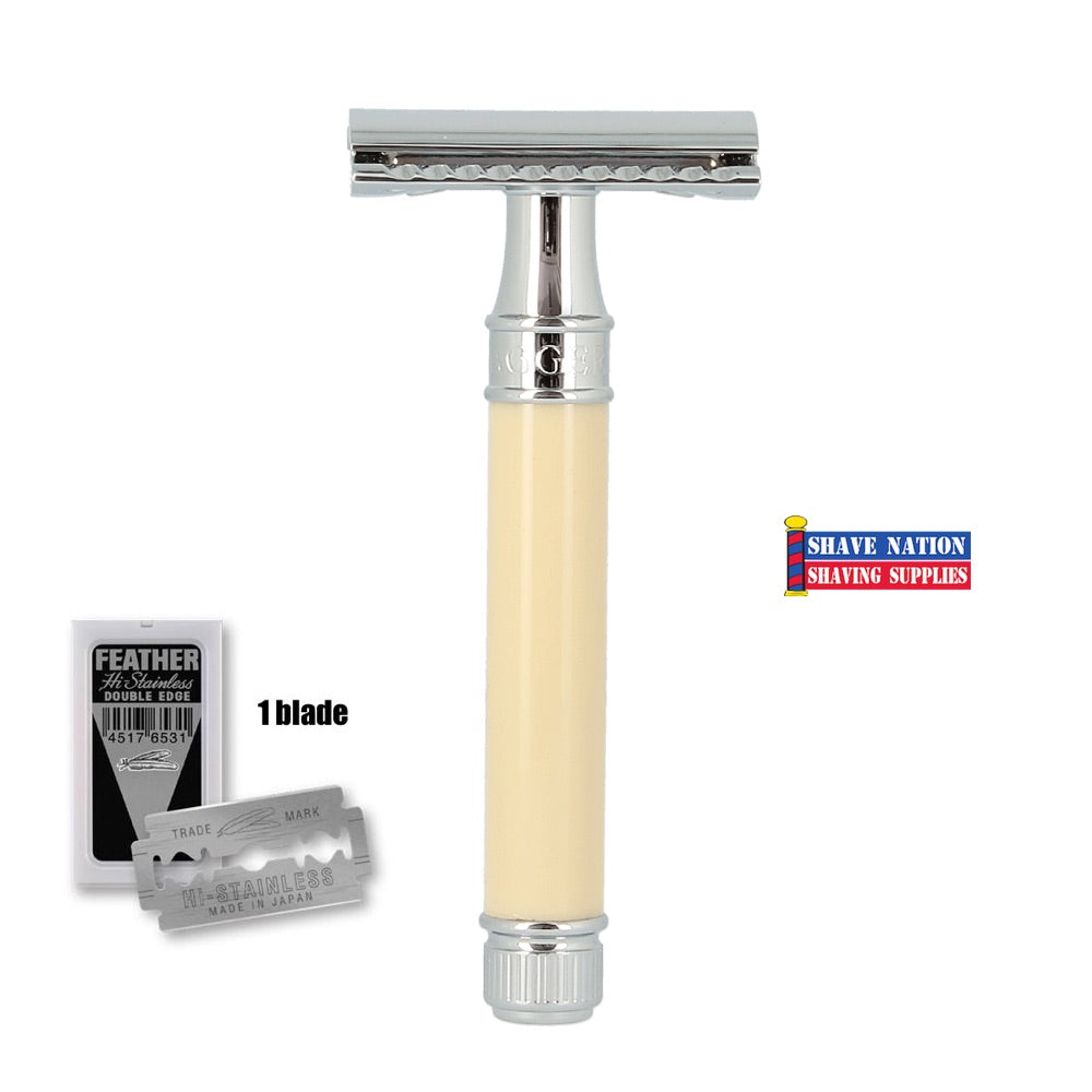 Edwin Jagger Closed Comb DE87BL Imitation Ivory Safety Razor