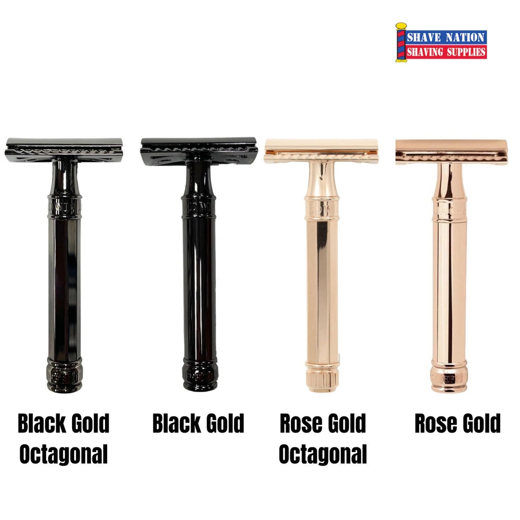 Edwin Jagger Black or Rose Gold Safety Razor Closed Comb