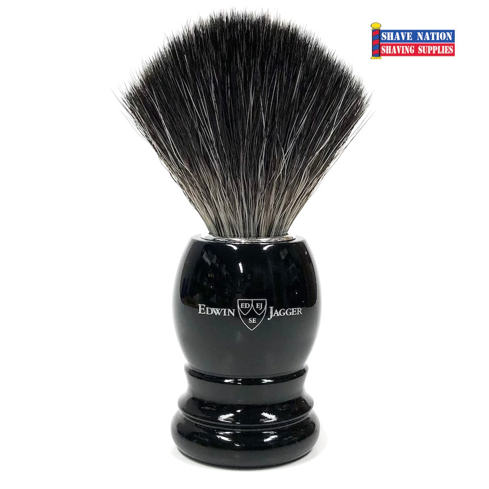 Edwin Jagger Ebony Handle Black Synthetic Fibre Brush