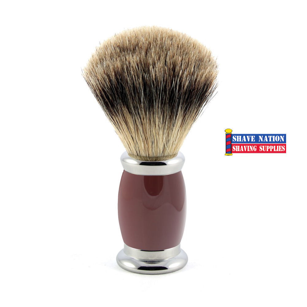 Edwin Jagger Best Badger Shaving Brush Bulbous Red Handle
