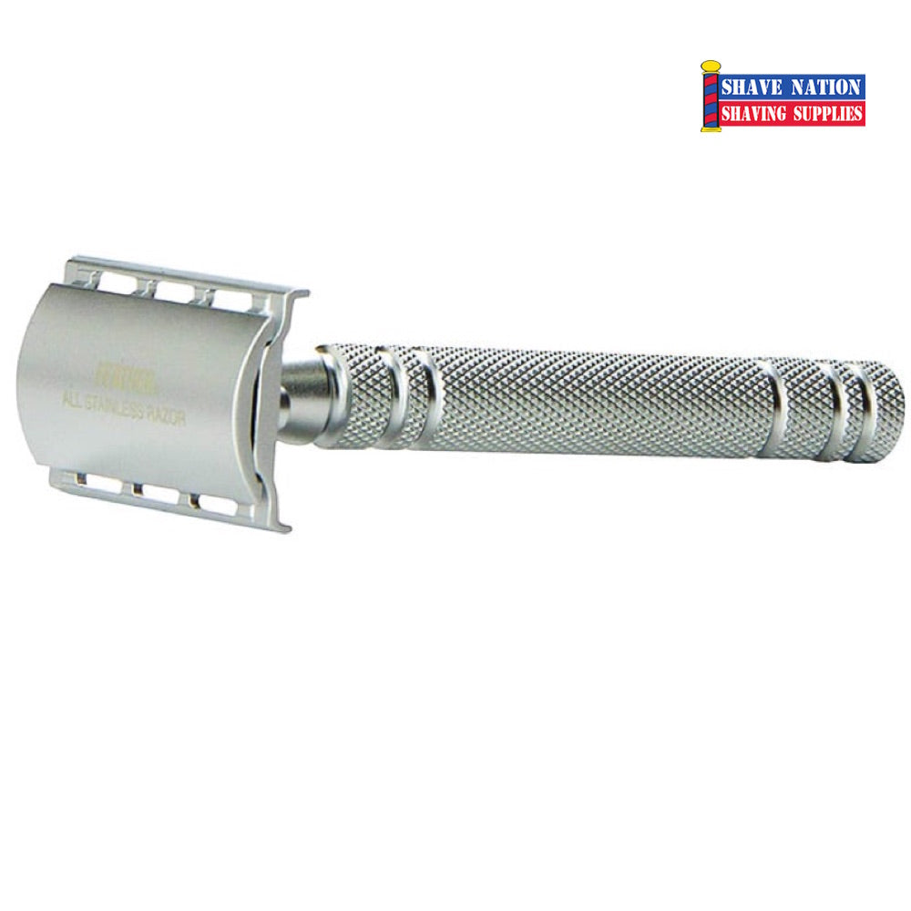 Stainless De Razor Feather All Stainless Double Edge Safety Razor Set Kit | Shave Nation ...