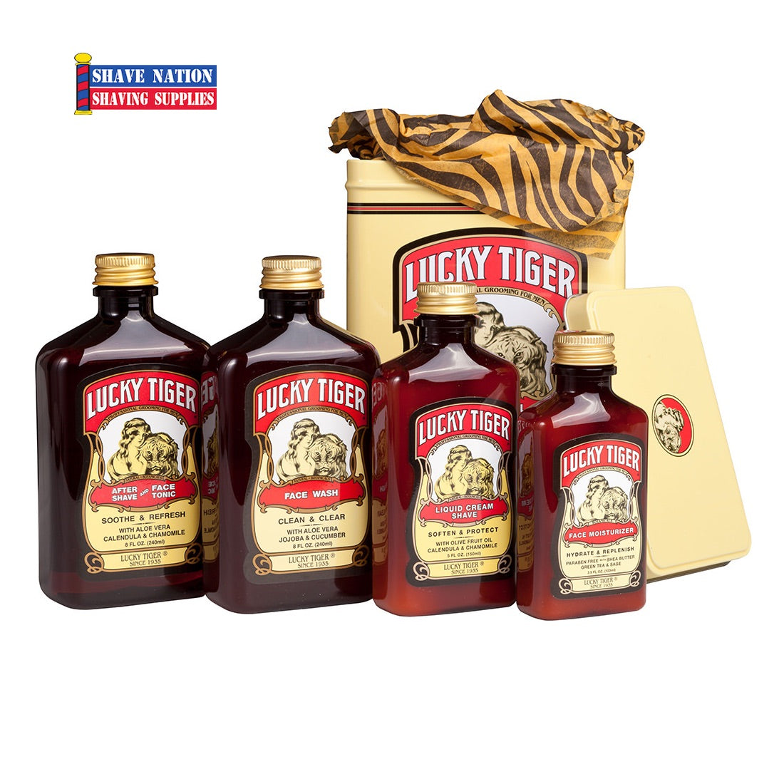 Lucky Tiger Essential Grooming Kit-Gift Tin