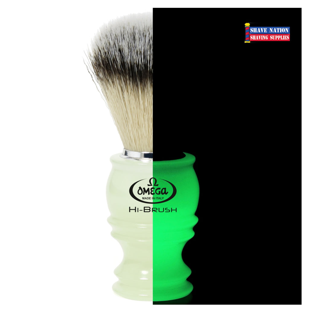 Omega HI-BRUSH Synthetic Fiber Brush Glow In The Dark Handle