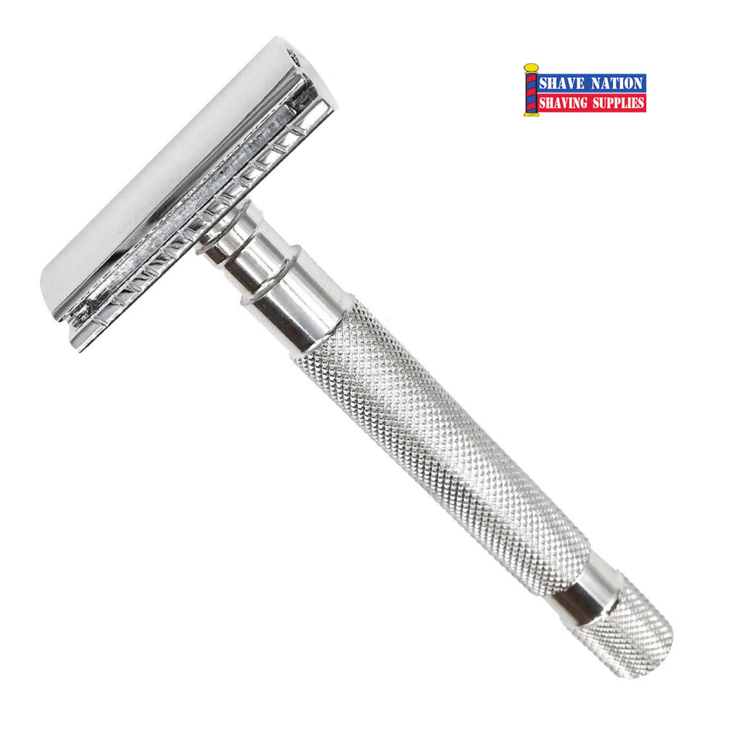 Parker 64S Stainless Steel Closed Comb Three Piece Safety Razor